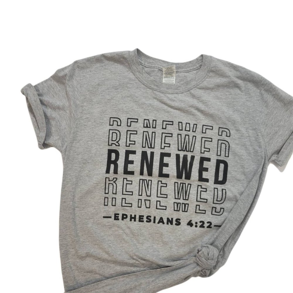Renewed Unisex Tee| Christian T shirt| Faith Tees| Screen Printed Tees